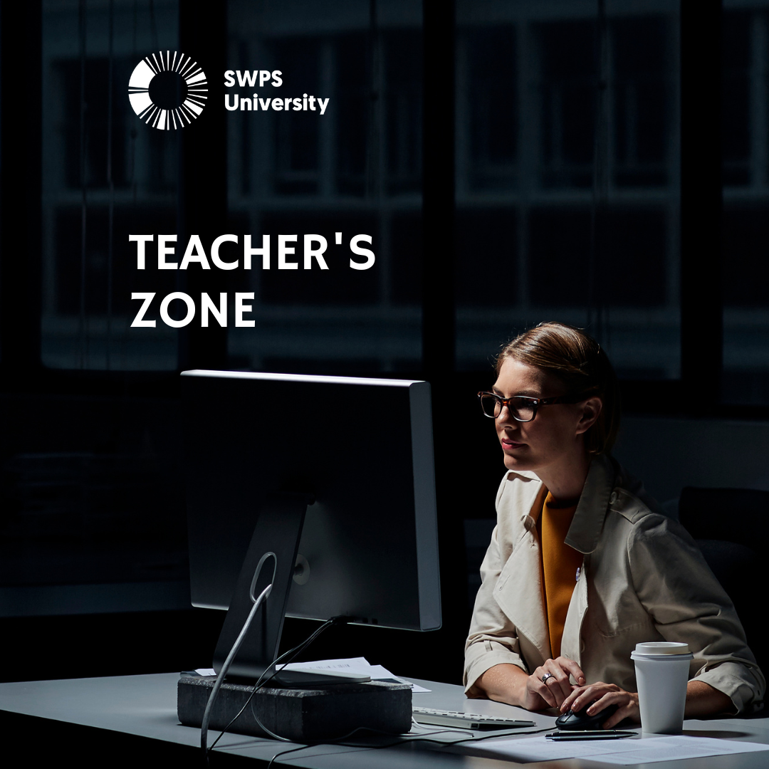 a teacher looking at her computer screen
